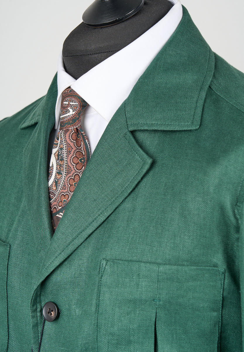 Shirt-Jackets  Suitsupply Mens Belted Safari Jacket Mid Green