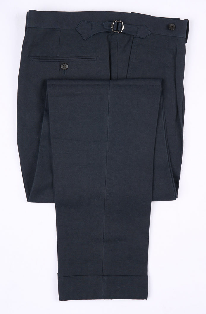 New Suitsupply Vigo Navy Blue Cotton Linen Pants - Suit Sizes 44R (W38), 46R (W40), 48R (W42)