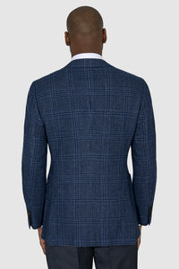 New Suitsupply Havana Navy Check Wool, Silk, Cashmere Blazer - Size 38R