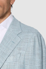 Load image into Gallery viewer, New Suitsupply Havana Tulip Aqua Blue Tussah Silk, Linen and Cotton Blazer - Size 40R, 44L, 46R and 46L
