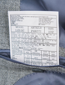New Suitsupply Lazio Gray Herringbone Wool, Silk, Linen Suit - Size 36R