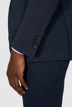 Load image into Gallery viewer, New SUITREVIEW Elmhurst Navy Blue Pure Cotton Stretch Seersucker Suit - All Sizes Made To Order