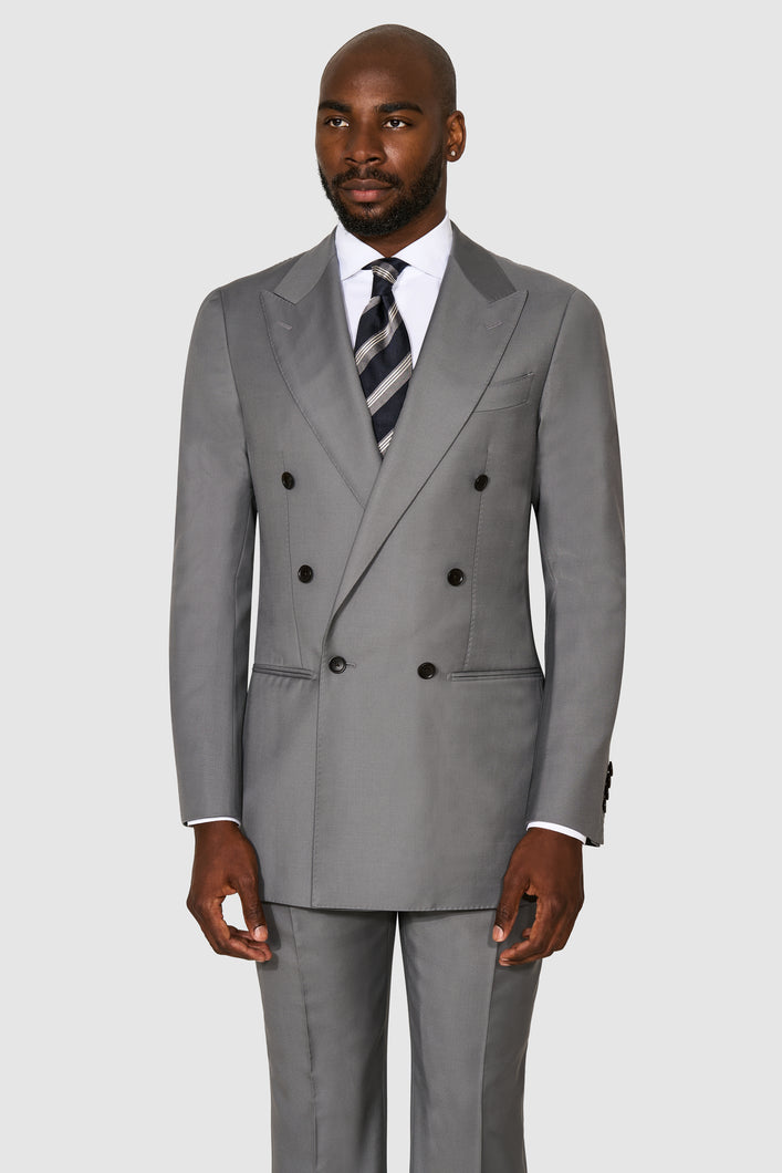 New Suitsupply Havana Steel Gray Pure Wool Super 110s All Season Low DB Suit - Size 40R and 40L