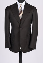 Load image into Gallery viewer, New SUITREVIEW Elmhurst Midnight Brown Pure Wool Super 100s Wide Peak Suit - Size 38R and 42R