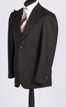 Load image into Gallery viewer, New SUITREVIEW Elmhurst Midnight Brown Pure Wool Super 100s Wide Peak Suit - Size 38R and 42R