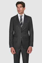 Load image into Gallery viewer, New SUITREVIEW Elmhurst Charcoal All Season Super 110s Wide Peak Suit - Size 36R and 42R (Other Sizes Special Order)