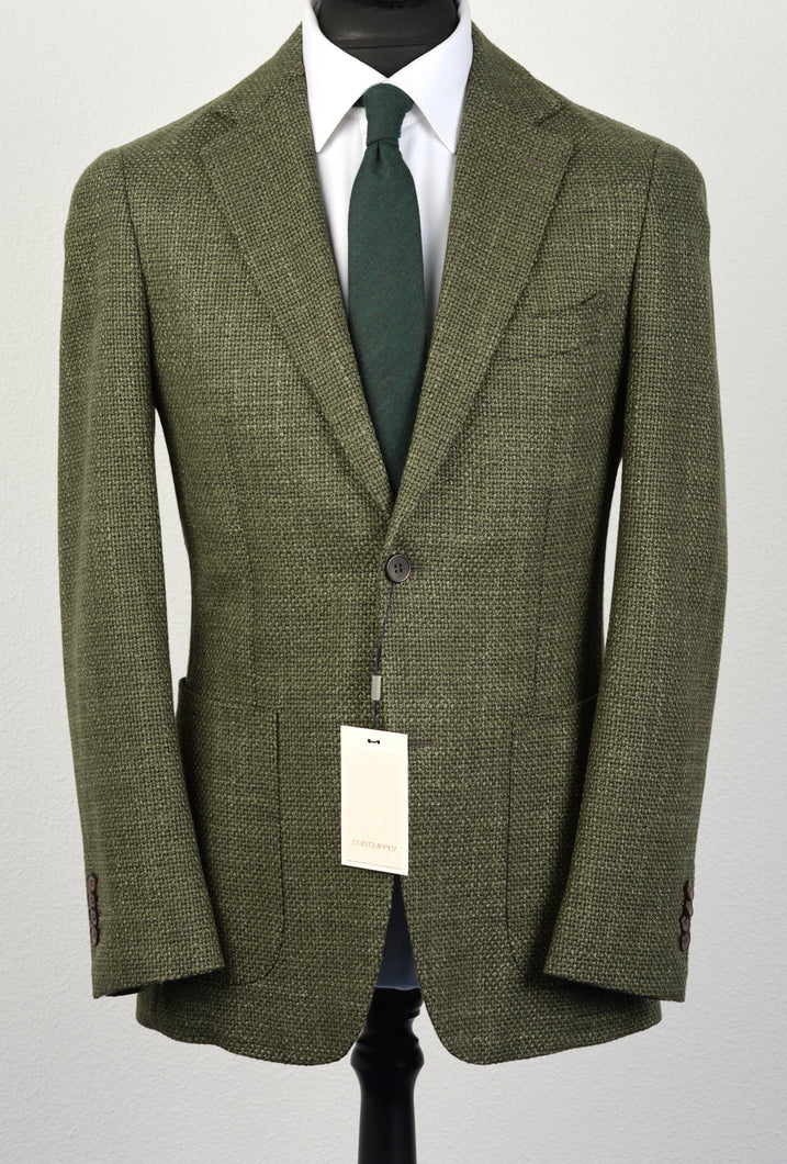 New Suitsupply Havana Vintage Green Wool and Silk Half Lined Blazer - Size 36R (2017)