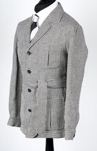 Load image into Gallery viewer, New Suitsupply Sahara Black Houndstooth Pure Linen Safari Jacket - Size 38R and 44R
